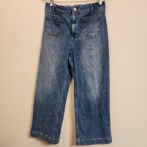 Anthropologie Pilcro The Skipper High-Rise Crop Wide-Leg Jean Blue women 29 Chic